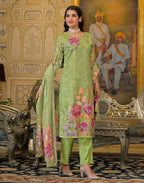 Silk Weaving Straight Round Neck Kurta with Pant & Dupatta