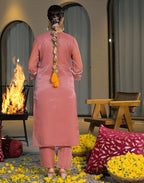 Skylee Chiffon Embroidered Straight 3 Piece Kurta Set For Woman