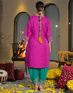 Skylee Silk Embroidered Straight 3 Piece Kurta Set For Woman