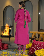 Skylee Chiffon Embroidered Straight 3 Piece Kurta Set For Woman