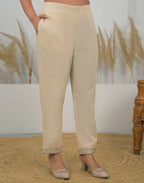 Skylee Cotton Embroidered Straight 3 Piece Kurta Set For Woman