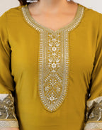 Skylee Chinnon Sequins Work Straight 3 Piece Kurta Set For Woman