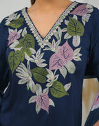 Skylee Chinnon Embroidered Straight 3 Piece Kurta Set For Woman