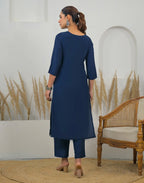 Skylee Chinnon Embroidered Straight 3 Piece Kurta Set For Woman