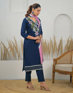 Skylee Chinnon Embroidered Straight 3 Piece Kurta Set For Woman