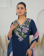 Skylee Chinnon Embroidered Straight 3 Piece Kurta Set For Woman