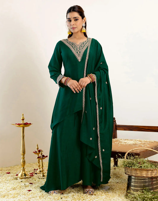 Chinnon Sequins Work Straight 3 Piece Kurta Set