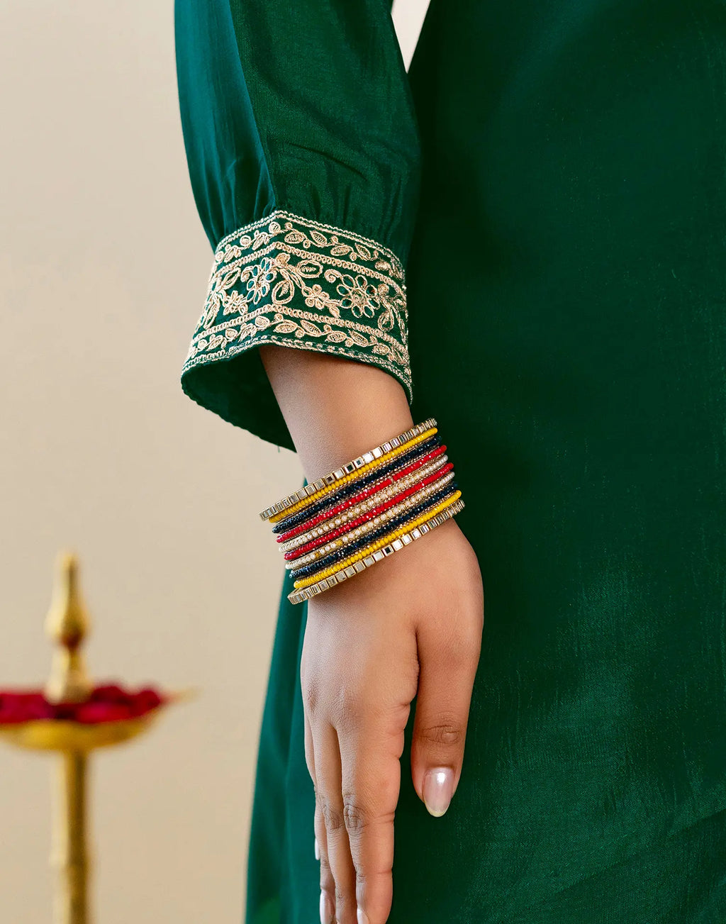 Skylee Chinnon Sequins Work Straight 3 Piece Kurta Set For Woman