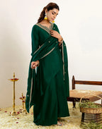 Skylee Chinnon Sequins Work Straight 3 Piece Kurta Set For Woman