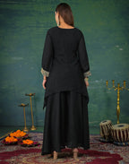 Skylee Chinnon Sequins Work Straight 3 Piece Kurta Set For Woman