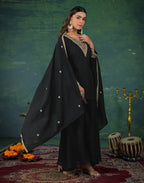 Skylee Chinnon Sequins Work Straight 3 Piece Kurta Set For Woman