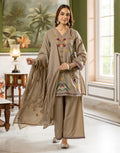 Skylee Cotton Embroidered Straight 3 Piece Kurta Set For Woman