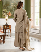 Skylee Cotton Embroidered Straight 3 Piece Kurta Set For Woman