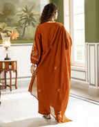 Skylee Cotton Embroidered Straight 3 Piece Kurta Set For Woman