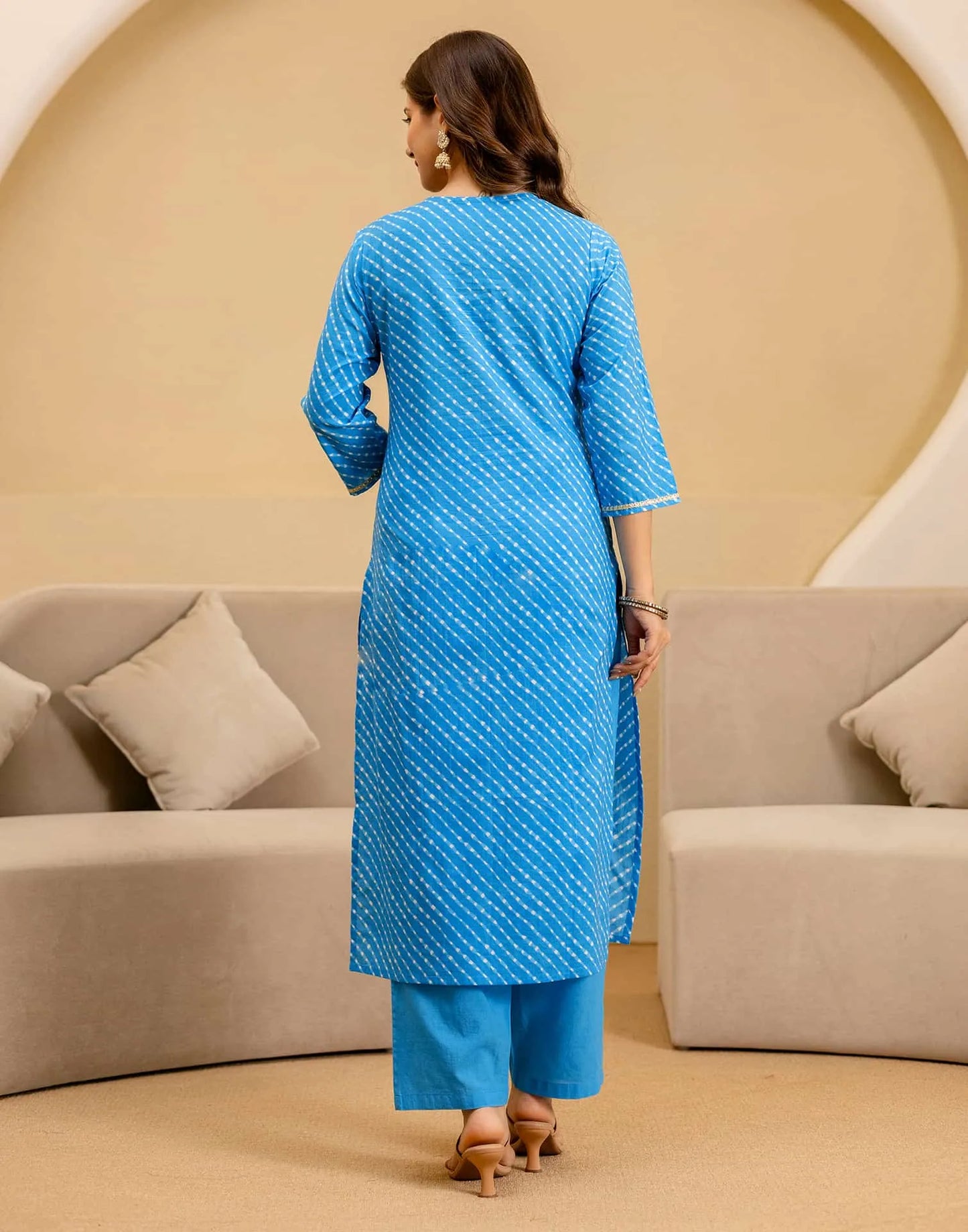 Cotton Printed Straight Kurta with Pant & Dupatta