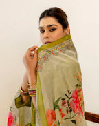 Skylee Silk Embroidered Straight 3 Piece Kurta Set For Woman