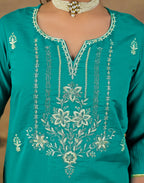 Skylee Silk Embroidered Straight 3 Piece Kurta Set For Woman