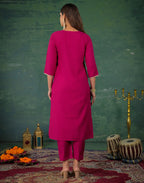 Skylee Rayon Sequins Work Straight 3 Piece Kurta Set For Woman