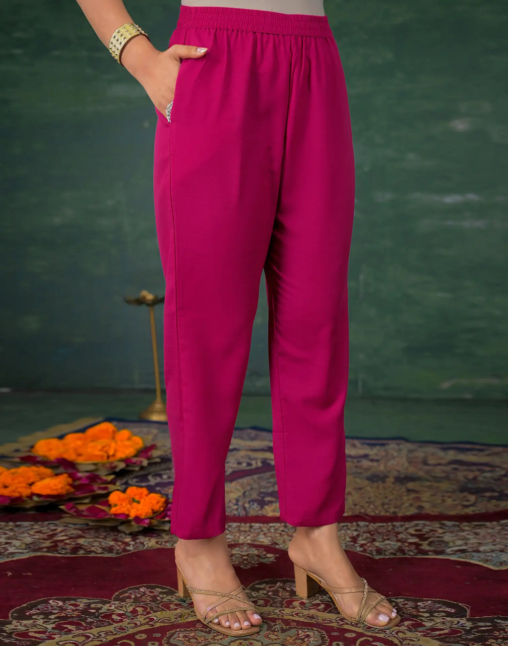 Skylee Rayon Sequins Work Straight 3 Piece Kurta Set For Woman