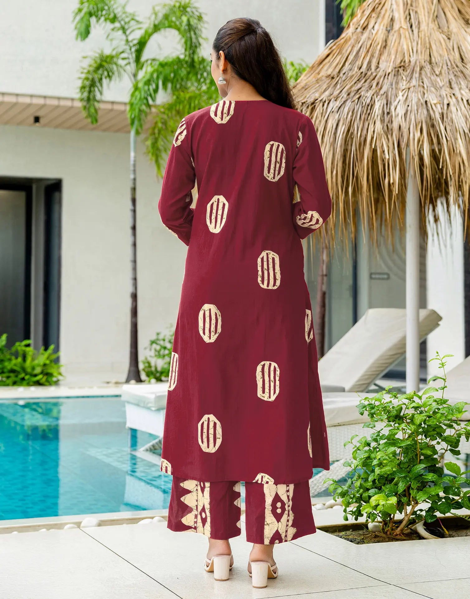 Skylee Cotton Printed A-Line 3 Piece Kurta Set For Woman