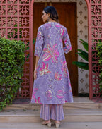 Skylee Cotton Printed Straight 3 Piece Kurta Set For Woman
