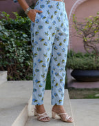 Skylee Cotton Printed Straight 3 Piece Kurta Set For Woman