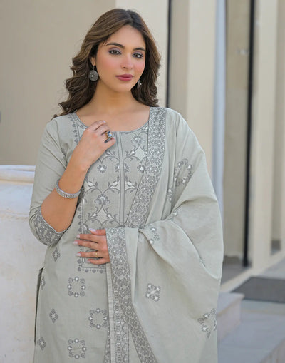 Cotton Woven Straight 3 Piece Kurta Set