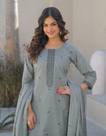 Skylee Cotton Woven Straight 3 Piece Kurta Set For Woman