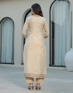 Skylee Cotton Woven Straight 3 Piece Kurta Set For Woman