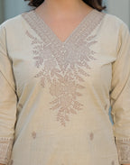 Skylee Cotton Woven Straight 3 Piece Kurta Set For Woman