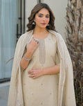 Skylee Cotton Woven Straight 3 Piece Kurta Set For Woman