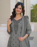 Skylee Cotton Woven Straight 3 Piece Kurta Set For Woman