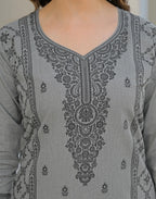 Skylee Cotton Woven Straight 3 Piece Kurta Set For Woman