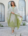 Skylee Cotton Woven Straight 3 Piece Kurta Set For Woman