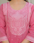 Skylee Cotton Woven Straight 3 Piece Kurta Set For Woman