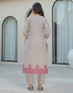 Skylee Cotton Woven Straight 3 Piece Kurta Set For Woman