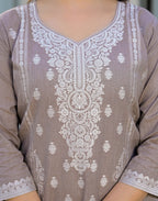 Skylee Cotton Woven Straight 3 Piece Kurta Set For Woman
