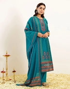 Skylee Silk Printed Straight 3 Piece Kurta Set For Woman