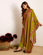 Skylee Silk Printed Straight 3 Piece Kurta Set For Woman