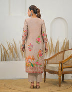 Skylee Silk Printed Straight 3 Piece Kurta Set For Woman