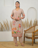 Skylee Silk Printed Straight 3 Piece Kurta Set For Woman