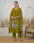Skylee Silk Printed Straight 3 Piece Kurta Set For Woman