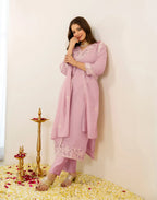 Skylee Cotton Embroidered Straight 3 Piece Kurta Set For Woman