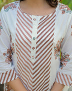 Skylee Cotton Printed Straight 3 Piece Kurta Set For Woman