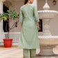 Skylee Light Green Silk Embroidered Straight Kurta Set for Women