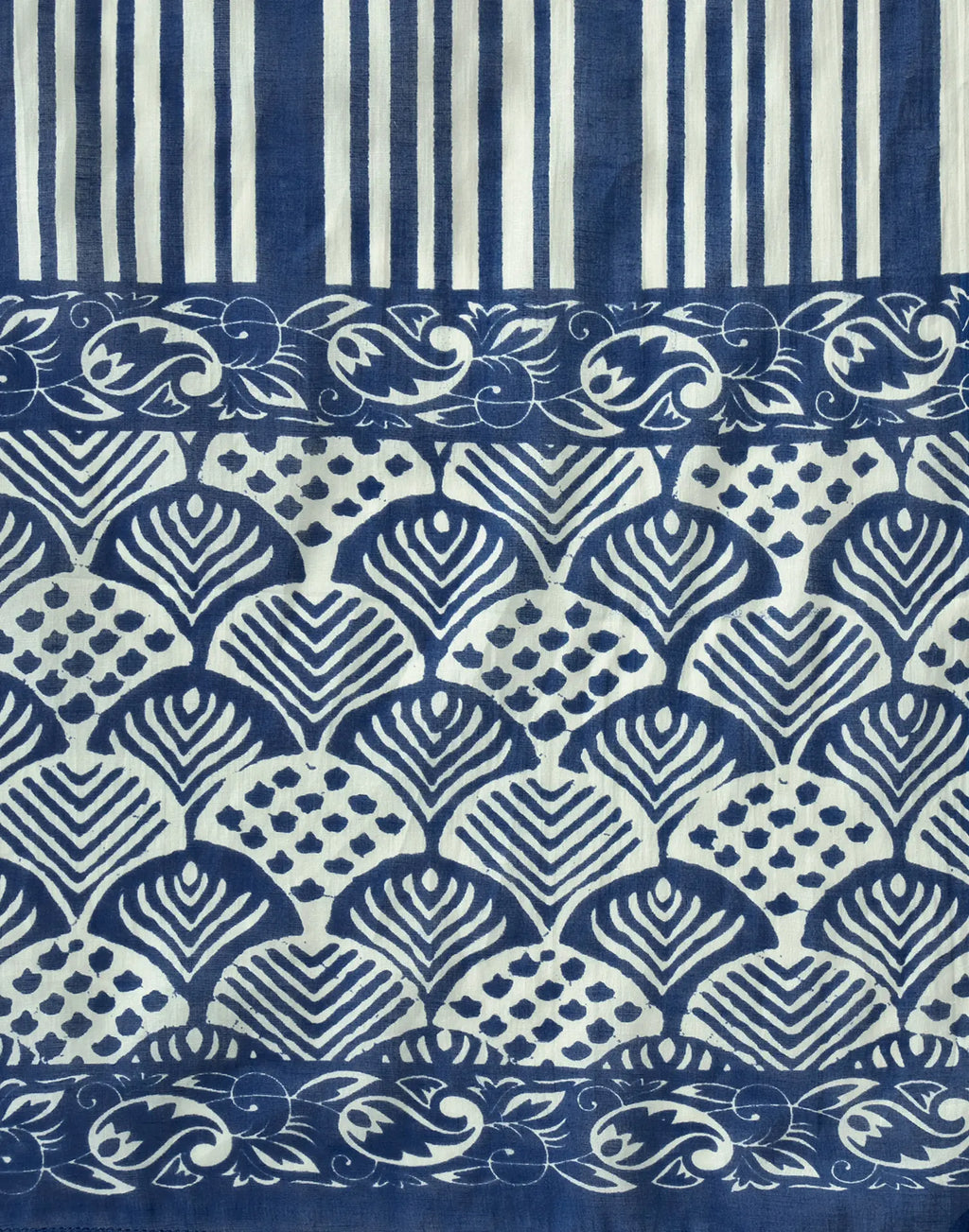 Cobalt Blue Round Neck Digital Printed Straight 3 Piece Kurta Set with Dupatta