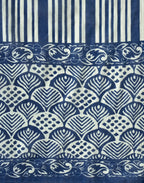 Cobalt Blue Round Neck Digital Printed Straight 3 Piece Kurta Set with Dupatta