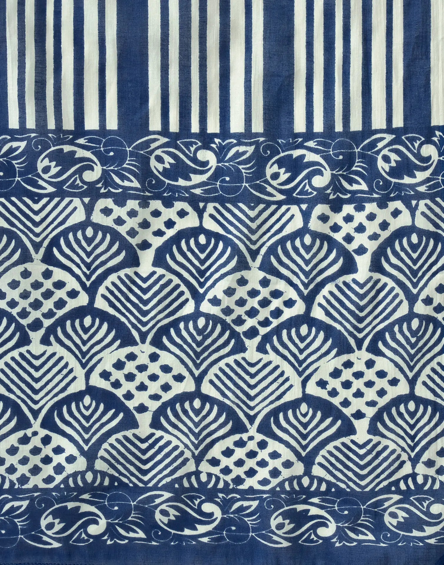 Cobalt Blue Round Neck Digital Printed Straight 3 Piece Kurta Set with Dupatta