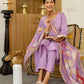 skylee Affordable Purple Silk Embroidered Round-Neck Straight Kurti with Pant & Dupatta under 999