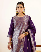 Skylee Silk Woven Straight 3 Piece Kurta Set For Woman
